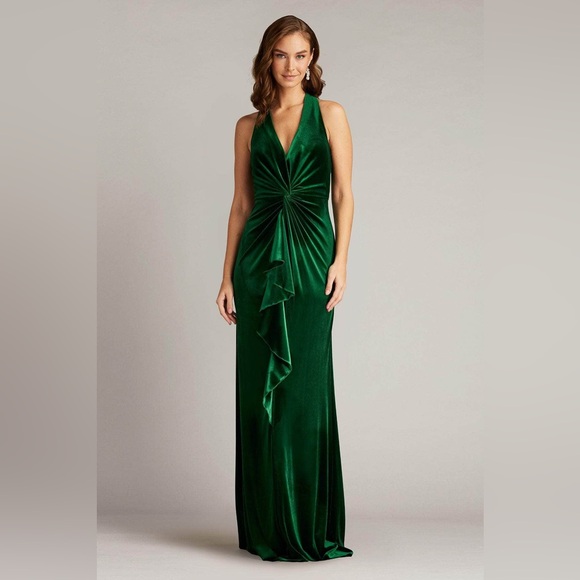 TADASHI SHOJI - CIDER TWIST-DRAPE VELVET GOWN